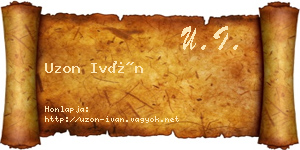 Uzon Iván névjegykártya